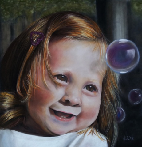 Bubbles
pastelkrijt op suedekarton 
50 x 50 cm